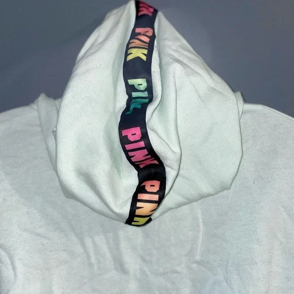 PINK Victoria’s Secret light teal blue/green zip up hoodie sweatshirt size small - Picture 9 of 16